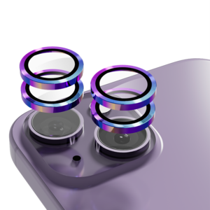 5세컨즈 아이폰 15 / 아이폰 15플러스 메탈링 카메라 렌즈 풀커버 강화유리 2매, 1개, 02.오로라