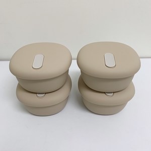 실리콘 스팀홀 용기 냉동밥 보관 용기 밥팩 350ml, 베이지-350ml, 4개