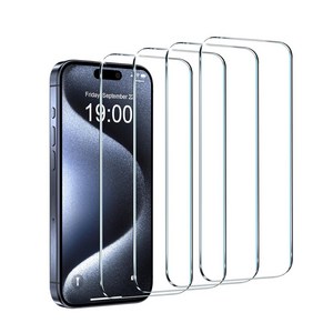 니하 아이폰 2.5D 투명 강화유리 액정보호필름 4매입, 1세트