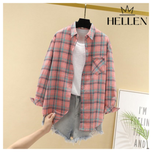헬렌 캐주얼 데일리 체크 셔츠 남방 아이키체크남방 H-680