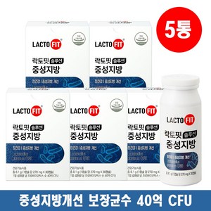 종근당 락토핏 솔루션 중성지방 유산균 락토바실러스 플란타럼 Q180 장용성 캡슐, 5개, 30정