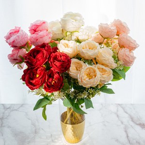 할메이드 생화같은 조화 꽃 hf07 오스틴 장미 2p, hf07 오스틴장미 2p 화이트, 2개