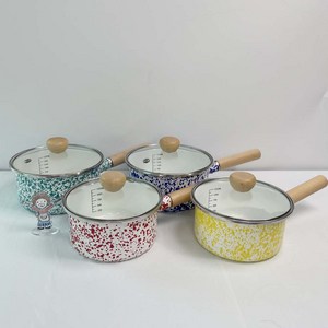 하코야 마블 법랑 편수 냄비 18cm 20cm, 블루 (20cm), 1개