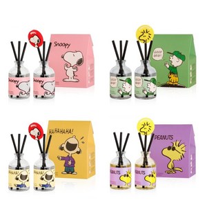 1+1 데일리콤마 스누피 차량용 디퓨저 50ml 2p (총 200ml), 판타지아, 2세트, 코코넛머스크