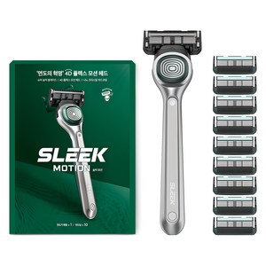 SLEEK 모션 면도기 세트, 면도기 + 면도날 10p, 1세트