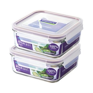 글라스락 퍼플 에디션 정사각, 2개, 850ml