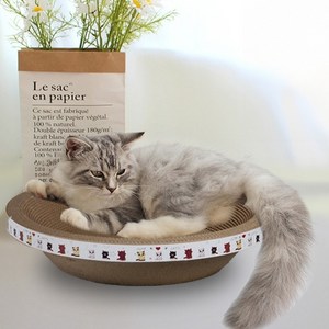 미란다 고양이 NEW 벌러덩 원형 스크래쳐, 혼합, 1개