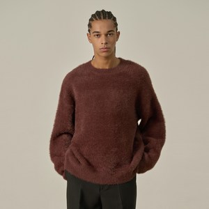 (털빠짐이 없고 세탁기 사용 가능한) 헤비 모헤어 [라운드] 니트