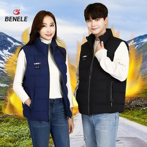 [당일발송] 베네레 발열조끼 신형 4구 발열 3단 온도 조절 겨울 보온 온열 방수 전자파차단 패딩 조끼V-100