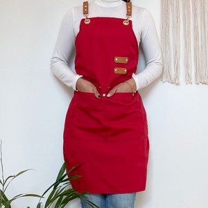 F9중국 앞치마 린넨앞치마 예쁜앞치마 방수앞치마 데일리앤코 가, 가죽끈 레드, 1개