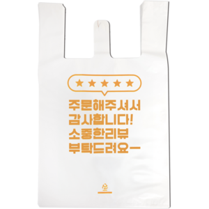 [대한잡화점] 다양한 음식 배달봉투 100매, 주문 리뷰 (중) 비닐봉투 (100매), 100개