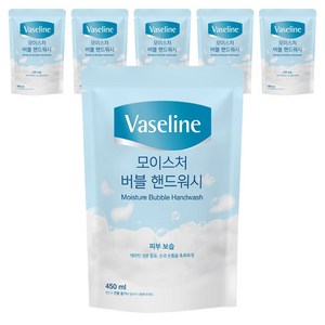 바세린 모이스처 버블 핸드워시 리필, 450ml, 6개