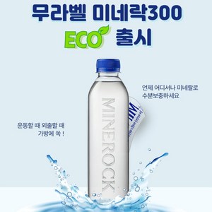 MINEROCK 무라벨 생수 미네락 워터300 430ml x 24병, 24개