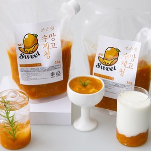 수제청 망고청 쏘스윗 홈카페 음료 과일청, 1개, 1kg