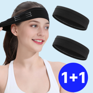 순수리빙 땀흘림방지 쿨 스포츠 운동 헤어밴드 여름용 2p, 2세트, 블랙