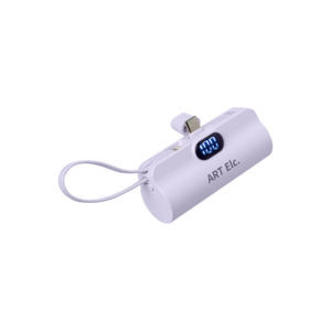 아트일렉 미니 도킹형 갤럭시 아이폰 일체형 10W 고속충전 보조배터리 5000mAh USB C타입, 퍼플, AEC-01(C타입)
