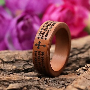 사도신경 천주교 묵주 십자가 성당 견진 한글 나무 반지A