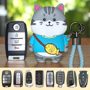 바이어웨이 고양이 차키케이스 자동차 스마트키 커버 키홀더, 고양이:, 현대-T