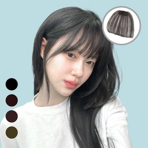 포사포사 인모 풀뱅 앞머리가발, 1개, 브라운블랙