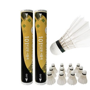 초보자/중급자/상급자 배드민턴라켓 깃털셔틀콕 12개입 x 2개(통) 묶음, 보급형 셔틀콕 12입 x 2, 12개, 2개