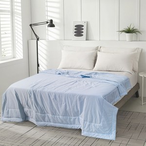 ROYVIA 냉감 항균 기기세탁가능 차렵이불 여름필수템, 블루