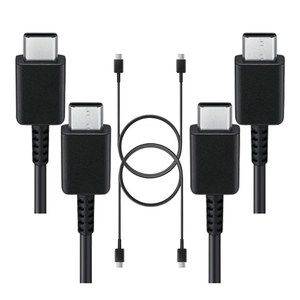 삼성 고속충전 전용 케이블 C to C 타입 25W 데이터 통신 케이블 정품 1미터 (1+1) PD 최대 60W 충전지원 스마트폰 갤럭시 갤럭시탭, 1개, [1+1] 블랙+블랙, 1m