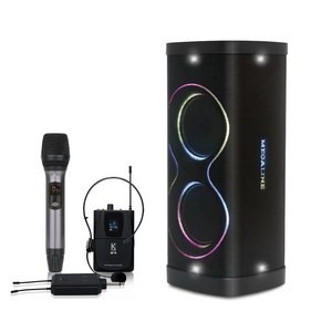 MPT820HD MPT-820HD 500W 블루투스 이동식앰프 충전식앰프 휴대용 행사 버스킹 LED조명 TWS기능 2CH무선마이크