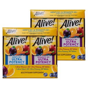 네이쳐스웨이 얼라이브 원스 데일리 멘스 우먼스 50+ 멀티비타민 2종세트, 2개