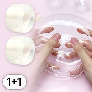 투데이리빙 실리콘 양면 테이프 풍선 만들기 세트 쉽고 즐거운 투명 큐브 공 풍선펫 DIY 키트, R79128W(전용테이프, 2개입
