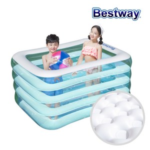 BW_54411 4단투명블루엠보싱목욕풀장, 혼합색상, 1개