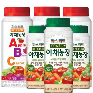 (냉장)파스퇴르 100%유기농 야채농장190ml (ABC주스12개+과일야채12개), 1세트