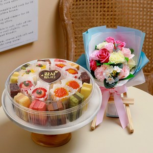 VIP 떡케이크 C 선물세트 생일 케익 기념 생신 칠순, VIP 떡케이크 C+꽃다발12송이