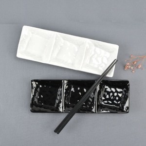마름모3칸 흑스톤 백스톤 반찬 종지 멜라민 DS-6950, 마름모3칸 백스톤 DS-6950, 1개