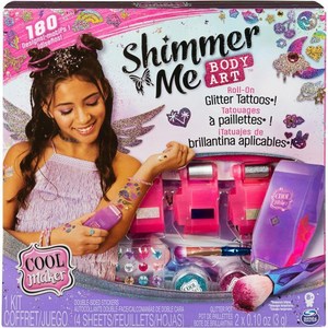 Cool Maker Shimmer Me Body Art with Roller 메탈릭 호일 4개 디자인 180개 어린이 문신 장난감