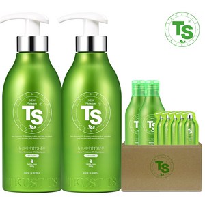 TS 뉴프리미엄 샴푸 500g 2개 + 100g 2개 + 6g 5개, 1세트
