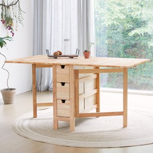 베스트리빙 [리퍼상품]스윙 원목 접이식 확장 테이블(단품) 3color, 내츄럴