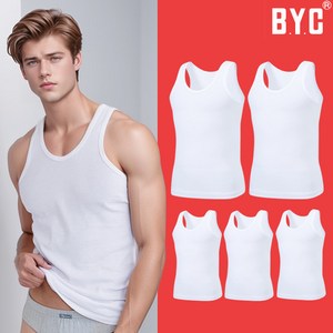BYC 남성 민소매 런닝 5매 세트 나시 40수 남자 메리야스 BYC1938