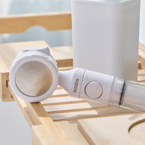 수이젠 여행용 미니 필터 샤워기 휴대용 샤워 헤드 세트 샤워기헤드+리필필터4개+방수파우치, 1개