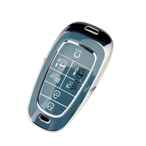 키에티 현대 스마트키 호환 더뉴 팰리세이드 스타리아 스마트 키케이스 7버튼 TPU 키홀더 단품, 실버-그레이