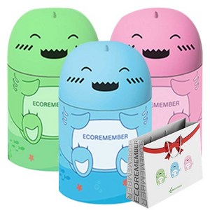 에코리멤버 깜찍이상어 자동 변기 화장실 세정제 변기세정 변기청소 700g x3통 쇼핑백, 3개