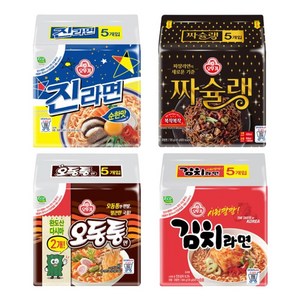 (K-Black)오뚜기 농심 인기라면(진라면순한맛 짜슐랭 오동통면 배홍동비빔면) 4종