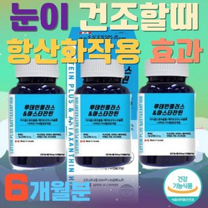 눈부심 눈건조 항산화작용 마리골드 눈건강 눈이침침할때 시력보호 루테인 아스타잔틴 영양제 야간운전 눈건강유지 3통 6개월분, 60회분