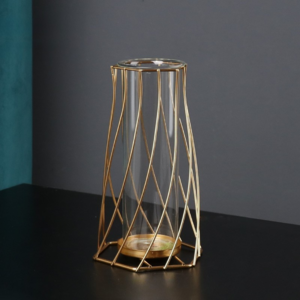 피라모니 인테리어 소품 골드프레임 유리 화병, OR-C