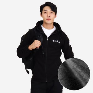 밍크 후드 로카후리스 검정 ROKA 육군 방한 군인 군대 점퍼