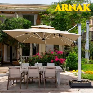 아르나크 대형 파라솔 야외 초대형 특대형 감성 카페 정원 테라스 옥상 2단 더블탑, 고출력태양광 바형