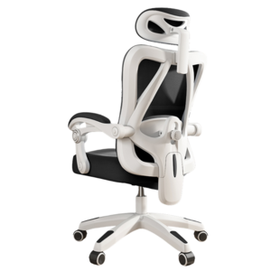 VERYRICH 인체공학의자 사무실책상 사무용 게이밍의자, 화이트 블랙