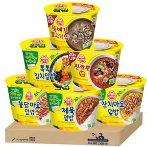 블루존 오뚜기 컵밥 20% UP 계란국 포함 6종 (톡톡김치알밥+참치마요+불닭마요+제육덮밥+진짬뽕+뚝배기불고기), 1세트