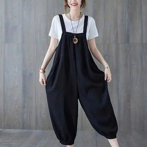 BUYZEN 검은색 멜빵바지 여성 점프 수트