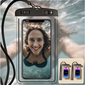 흠스아워 물놀이용 튼튼한 스마트폰 터치 방수팩, 2개, 블랙