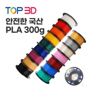TOP3D 국산 고온용 PLA 필라멘트 300g 단품 1.75mm 3D펜 프린터, 300g 블랙